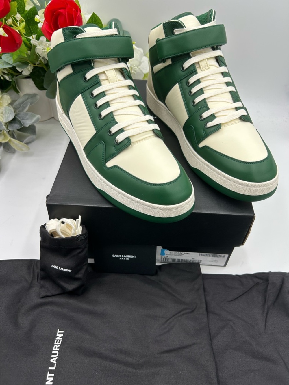 Men's Saint Laurent LAX leather high top sneakers size 46/13 US made in Italy